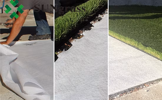 Tissu blanc pp de tissu du géotextile 200GSM sous l'herbe synthétique d'herbe artificielle